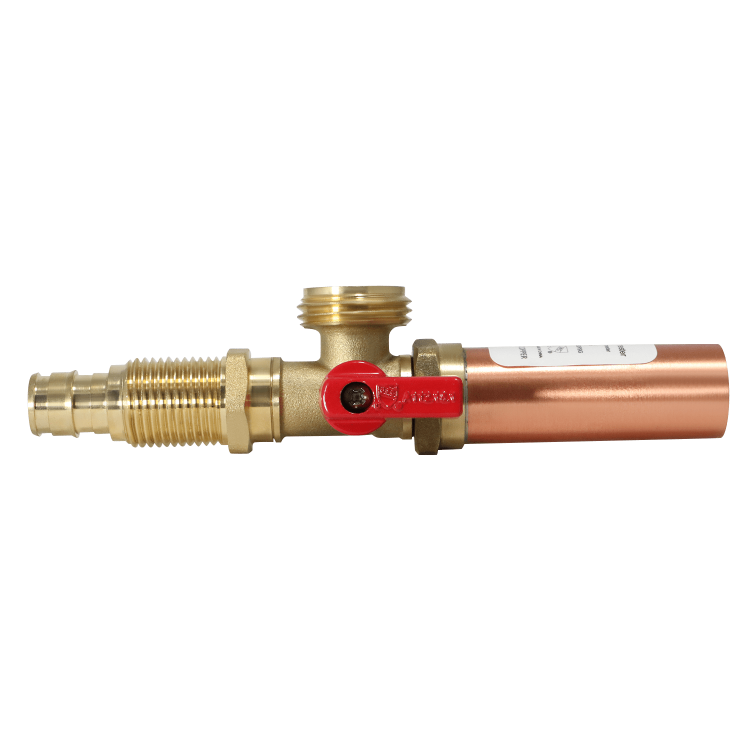 5 Pack XFITTING Premium Washing Machine Outlet Stop Valve with Hammer Arrestor, 1/2 Inch Pex A x 3/4 Inch MHT, Red Handle, Pex A Expansion Version