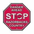 thumbnail image 2 of Fremont Die NCAA Arkansas Razorbacks Team Sign, 12" x 12", Stop Sign, 2 of 3