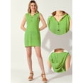 thumbnail image 2 of DARING DIVA Hooded Knitted Mesh Sleeveless Mini Dress L Green, 2 of 6