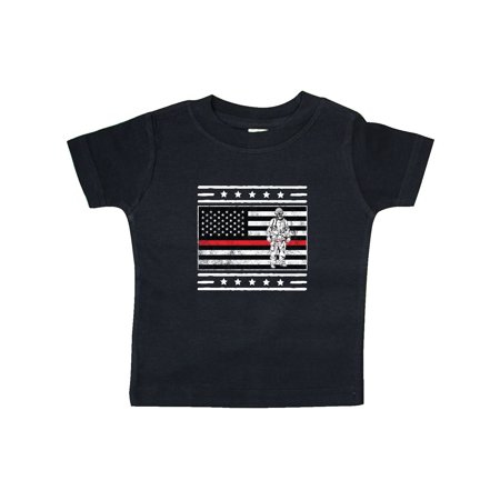 

Inktastic Firefighter Flag Fireman First Responder Gift Gift Baby Boy or Baby Girl T-Shirt
