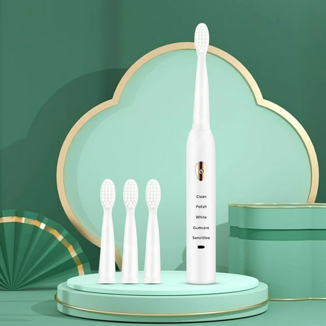 EGNMCR USB Charging Electric Toothbrush, Electric Toothbrush With 2 Brush Heads, Smart 5-speed Timer Electric Toothbrush IPX7 Waterproof,