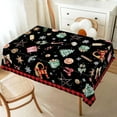 thumbnail image 4 of Yule Tablecloth Buffalo Check Pagan Winter Solstice Xmas Holiday Party Decoration Seasonal Rectangular Kitchen Dining Room Home Decor-60×84 inch, 4 of 5