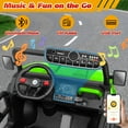 thumbnail image 3 of Joyracer 4WD 24 Volts Ride on Toys with Remote Control, 4X200W Power Car Wheels UTV, 2 Seater Powered Ride on Dump Truck, Electric Car for Kids, Bluetooth/Music/Spring Suspension, Green, 3 of 12