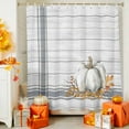 thumbnail image 5 of Shower Curtains for Bathroom-60"x72",White Pumpkin Fall Orange Maple Leaf Waterproof Bath Curtain Grommet Shower Curtain Set, 5 of 7