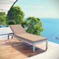 thumbnail image 2 of Modway Shore Plastic Wood Reclining Patio Chaise Lounge in Silver and Mocha, 2 of 4