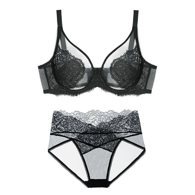 Womens Bra Set,Casual Slim Large Bust Small Look Full Cup Lace with Support