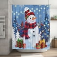 thumbnail image 7 of Christmas Shower Curtain, Snowman Christmas Tree Waterproof Bath Curtain for Bathroom, Let it Snow Fabric Shower Curtains 72x72in, 7 of 7