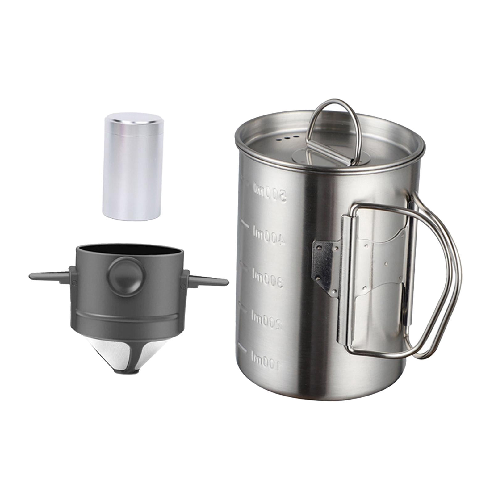 Esquirla 3x Camping Coffee Pot Pour over Coffee Maker Set Coffee Cup 500ml Portable Percolator Coffee Pot for Camping s Shop Black Filter