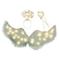 thumbnail image 2 of Accesorio de disfraz de de ángel iluminadas, vestido de ángel, hada, accesorio LED, PP, adecuado para niños, cumpleaños, juego de rol, Halloween, M luz cálida 3 piezas, 2 of 8