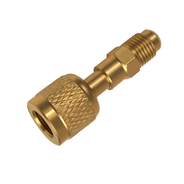Adaptador de latón R32 R454B, rosca inversa hembra de 1/4 de pulgada a macho de 1/4 de pulgada, para