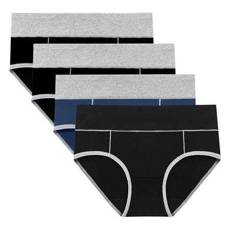 MuZeFu Women S Plus Size Cotton Underwear 4PC Women s Comfortable High Waisted Panties Women s Physiological Underpants