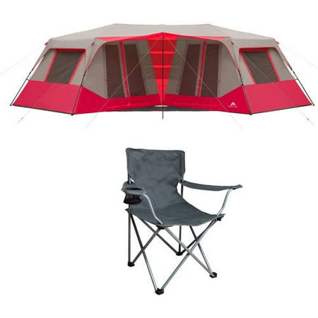 Ozark trail weatherbuster 9 person dome tent with two bonus queen airbeds value bundle cheap