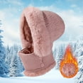 thumbnail image 4 of Hats Bomber Hat Winter Fleece Hood Ski Knit Hat With Thick Pullover Knitted Beanie Hat Cover Neck Gaiter Warmer Beanie Cap For Outdoor, 4 of 6
