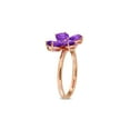 thumbnail image 2 of 2.42 Carat (Ctw) Africa Amethyst and Rose De France Butterfly Ring Rose Sterling Silver for Women, 2 of 6