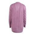 thumbnail image 4 of VISALY Long Cardigans Button Down Cardigans Womens Patchwork Cardigan Long Sleeve Open Front Knit Sweaters Coat Pockets Crochet Cardigan Warm Cardigan Sweaters Purple S, 4 of 7