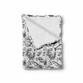 thumbnail image 2 of Crabs Soft Flannel Fleece Blanket, Sea Animals a Vintage Illustration of Hand Drawn Seafood Pattern Artwork Print, Cozy Plush for Indoor and Outdoor Use, 70" x 90", Black and White, by Ambesonne, 2 of 6