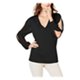 thumbnail image 2 of Blusa I-N-C Womens Illusion Surplice Pullover Negro Grande, 2 of 2