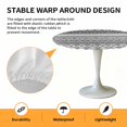 thumbnail image 2 of Elastic Fitted Round Tablecloth, Grey White Boho Waterproof Stretch Table Cover for 55"-60" Tables, Vintage Ethnic Tribe Abstract Art Washable Outdoor Tablecloths for Patio, Picnic, Camping, 2 of 9