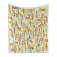 thumbnail image 1 of Abstract Soft Flannel Fleece Throw Blanket, Paint Blobs and Drips Pattern Watercolor Composition with Grunge Effect, Cozy Plush for Indoor and Outdoor Use, 50" x 70", Multicolor, by Ambesonne, 1 of 6