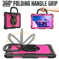 thumbnail image 3 of For Lenovo Tab M10 Plus (3rd Gen) Case 10.6 inch, 360 Rotating Shockproof Cover with Stand, Handle, Shoulder Strap (TB-X6C6/TB-X606), Rose Panel, 3 of 7
