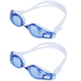 thumbnail image 3 of Gafas de natación con montura grande de 2 uds, gafas galvanizadas para adultos para competición de entrenamiento, color blanco (anteojos azules), 3 of 10