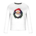 thumbnail image 4 of KeShDi Mens Long Sleeve Tee Shirts Man Fashion Fallow Christmas Printing Round Neck Long Sleeve Blouse White 2X, 4 of 5