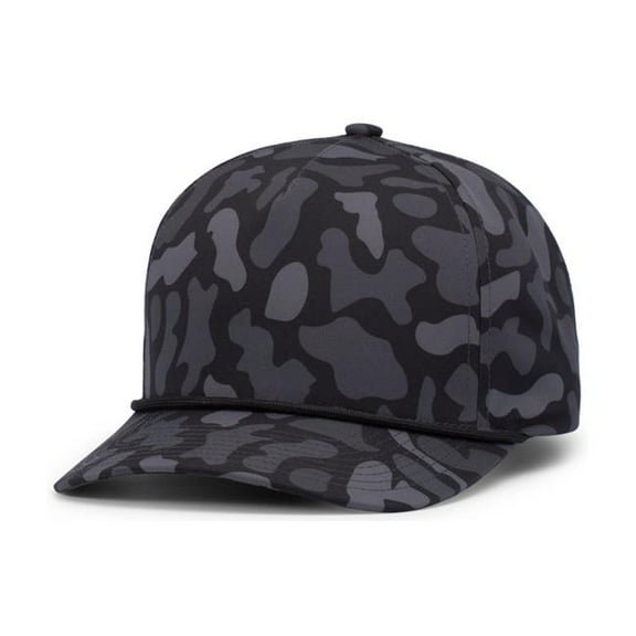 Pacific Headwear Duck Camo 5-Panel Trucker Cap, Blackout - One Size