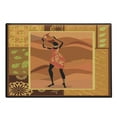 thumbnail image 1 of African Cutting Board, Frame with Natural Autumn Elements Native Girl with Vase Exotic Zulu Print, Decorative Tempered Glass Cutting and Serving Board, Large Size, Multicolor, by Ambesonne, 1 of 1