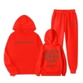 thumbnail image 2 of GobdXE Kids 2Pcs Fall Winter Long Sleeve Hoodie Long Jogger Pants Jesus Loves You Print Tracksuit 3-4 Years,Red, 2 of 5