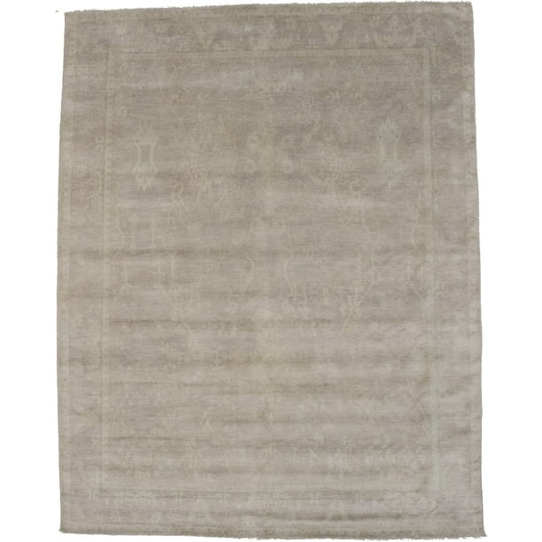 Transitional Muted Brown Floral Design 8X10 Oriental Area Rug Home