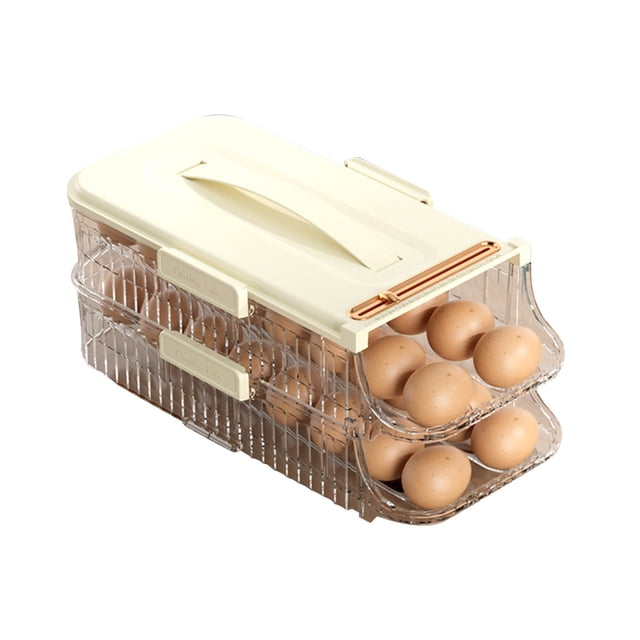 Egg Storage Box,Plastic Storage Box Refrigerator Door Rolling Rack Holding Storage Box Refrigerator Can Be Stacked with Portable Box Kitchen Box Kitchen Storage Rack,Racks for Storage