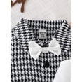 thumbnail image 3 of Baby Boy's Elegant Butterfly-Tie, Houndstooth Pattern Short Sleeve Shirt And Single-Breasted Vest, Shorts Three-Piece Set For Summer, 3 of 5