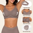 thumbnail image 4 of QYLUX Womens Wireless Bras V Mesh Comfortable Bralette Supportive Tshirt Bra No Underwire Seamless Push Up Everyday Bras,Grey,S, 4 of 7