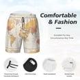 thumbnail image 5 of Haiem Vintage World Map1 Mens Swim Trunks with Compression Liner 2 in 1 Swimming Shorts Stretch Swimwear Quick Dry,Board Shorts-XX-Large, 5 of 9