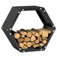 thumbnail image 1 of Outsunny Firewood Rack Hexagon Steel Firewood Log Rack for Outdoor Indoor, 1 of 10