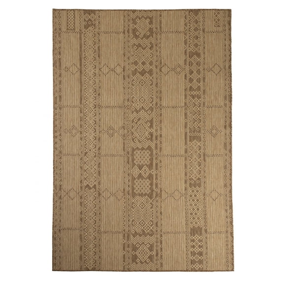 Furnish My Place Outdoor Geometric Pattern Rug - 5 ft. 3 in. x 7 ft. 6 in., Neutral
