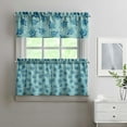 thumbnail image 2 of Kitchen Curtains 24 Inch Short - 3 Panel Set, Hawaiian Sea Turtle Ocean Design, Tropical Underwater Marine Life Print, Rod Pocket Window Curtain, Easy Wash, 2 of 6