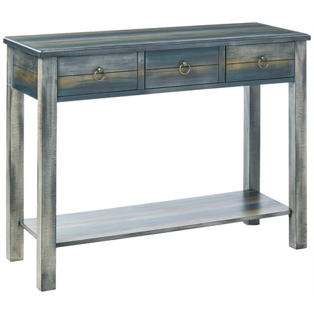 Bowery Hill Wood Antique White Console Table Rectangular Unassembled