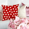 thumbnail image 4 of Housses de Coussin de la Saint-Valentin 16x16 Pouces Ensemble de 2 Cœurs Blancs Rouges Amour Ferme Housses de Coussin Décoratives pour Canapé Maison Coussin Coton Lin, 4 of 5