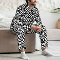 thumbnail image 6 of KLL Ying Yang Checkered Sleepwear Mens Flannel Pajamas,Long Cotton Pj Set, 6 of 7