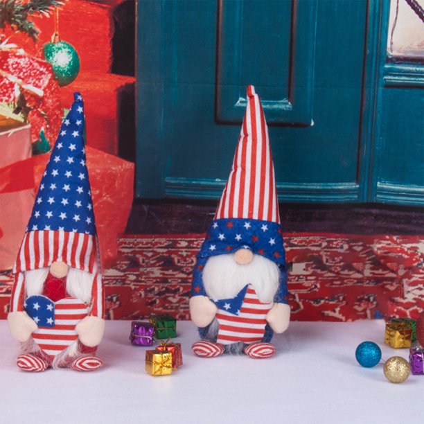Figuras de Gnomos para El Día de La Independencia, 4 de Julio, Decoración de Mesa, Regalo de Recuerdo Del Día de La Independencia.