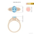 thumbnail image 3 of ANGARA Natural Vintage Style Oval 1.5 ct Aquamarine Ring with Diamonds in 14K Rose Gold for Women (Size-9x7mm) | March Birthstone, Anniversary, Jewelry Gift for Women | Natural Aquamarine Ring, 3 of 7
