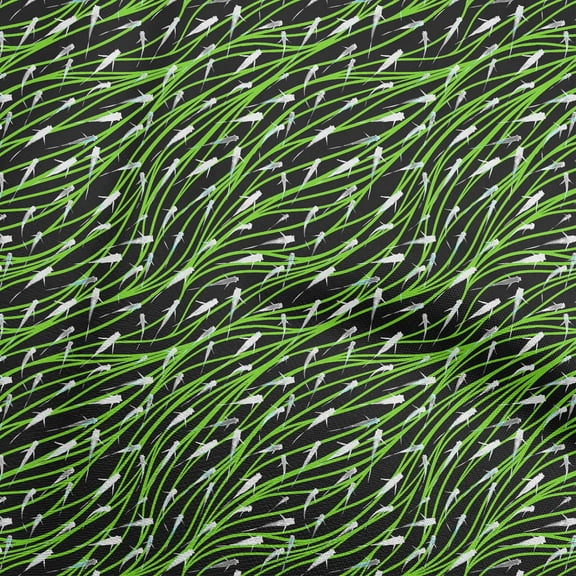 oneOone Polyester Spandex Green Fabric Ocean Underwater Fish Quilting Supplies Print Sewing Fabric By The Yard 56 Inch Wide