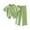 Green, variant on Ruyang Kids Girls Knit 2 Piece Set Short Sleeve Button Down Shirt Drawstring Pants Toddler Cotton Loungewear Ribbed Knit Set