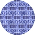 thumbnail image 1 of Ahgly Company Machine Washable Indoor Round Transitional Denim Blue Area Rugs, 6' Round, 1 of 7
