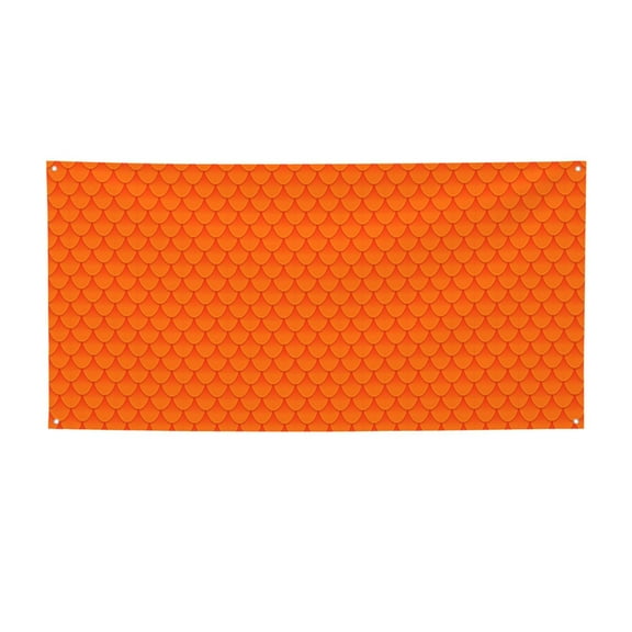 Picia Orange Scales Pattern Party Banner, Festive Decoration, Holiday Banner, Celebration Decor, Event Banner, Reusable Party Banner-Small