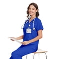 thumbnail image 4 of Niaahinn Women's Scrubs Set - V-Neck Top & Drawstring Jogger Scrub Pant for Nursing Uniforms, 9 colors, 4 of 7