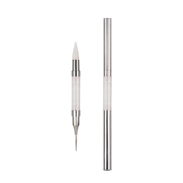 EARKITY Dual End Rhinestone Pen, Tool Nail Rhinestone Picker Dotting Tool, Dual End Rhinestone Pen Tool, Dual Tips Pick Up Applicator with Lid, Crystals Nail Salon Home Use, Nail Salon Home DIY Nails