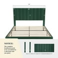 thumbnail image 4 of Allewie Full Size Velvet Upholstered Bed Frame with Vertical Channel Tufted Headboard, Green, 4 of 8