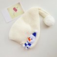 thumbnail image 4 of Gorro de Punto Gorro de Navidad para niños Otoño/Invierno Gorro de Lana de muñeco de Nieve de Alce Gorro de Bola de Pelo de Cola Larga Amarillo, 4 of 5